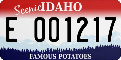 ID license plate E001217