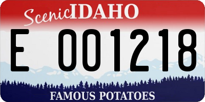 ID license plate E001218