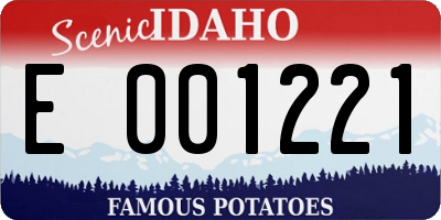 ID license plate E001221