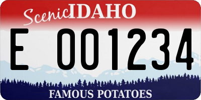 ID license plate E001234