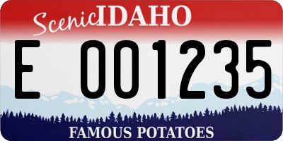 ID license plate E001235