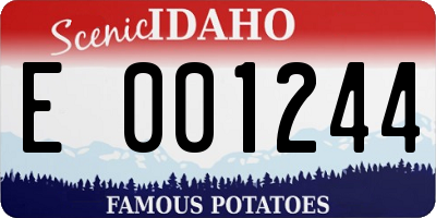 ID license plate E001244