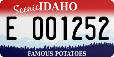 ID license plate E001252