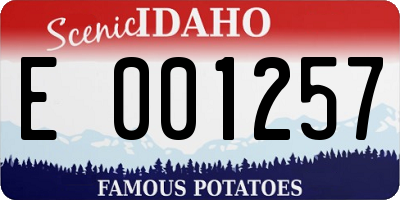 ID license plate E001257