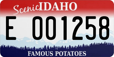 ID license plate E001258