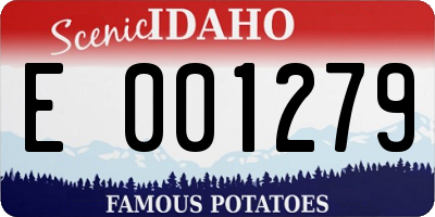 ID license plate E001279