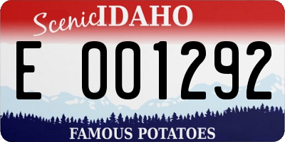 ID license plate E001292