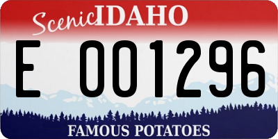 ID license plate E001296