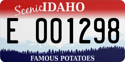 ID license plate E001298