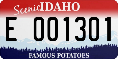 ID license plate E001301