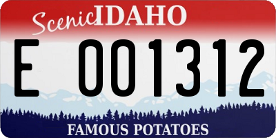 ID license plate E001312