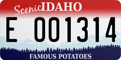 ID license plate E001314