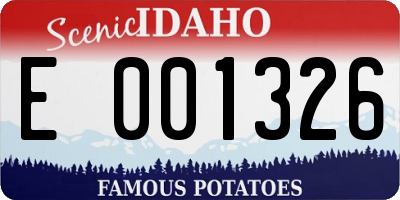 ID license plate E001326