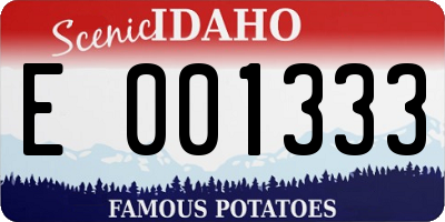 ID license plate E001333