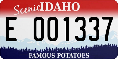 ID license plate E001337