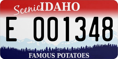 ID license plate E001348