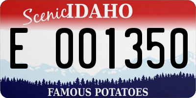 ID license plate E001350