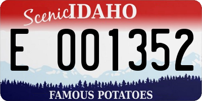 ID license plate E001352