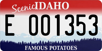ID license plate E001353
