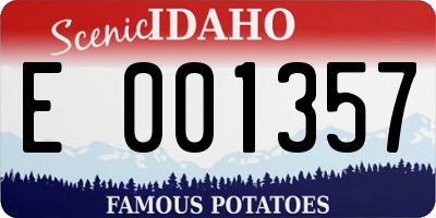 ID license plate E001357