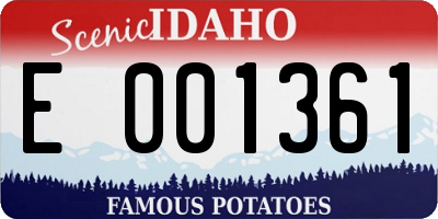 ID license plate E001361