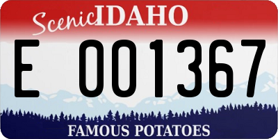 ID license plate E001367