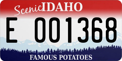 ID license plate E001368