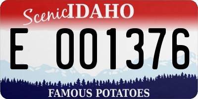 ID license plate E001376