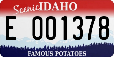 ID license plate E001378