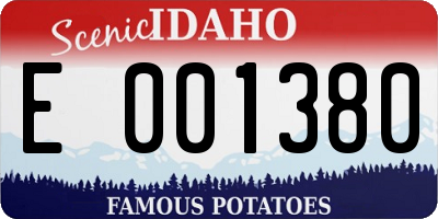 ID license plate E001380