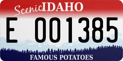 ID license plate E001385