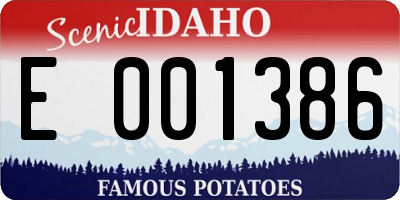 ID license plate E001386