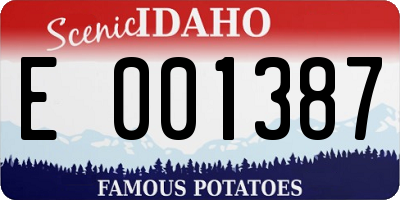 ID license plate E001387
