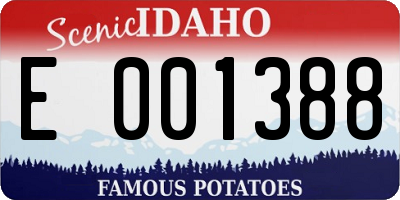 ID license plate E001388