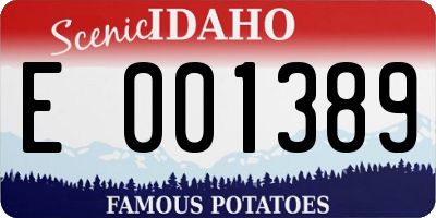 ID license plate E001389