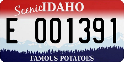 ID license plate E001391