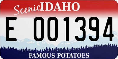 ID license plate E001394