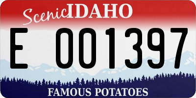 ID license plate E001397