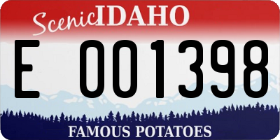 ID license plate E001398