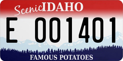 ID license plate E001401