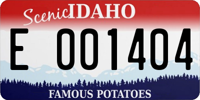 ID license plate E001404