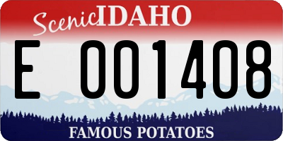 ID license plate E001408