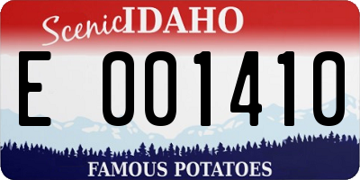 ID license plate E001410