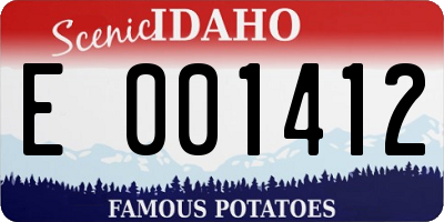 ID license plate E001412