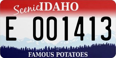 ID license plate E001413