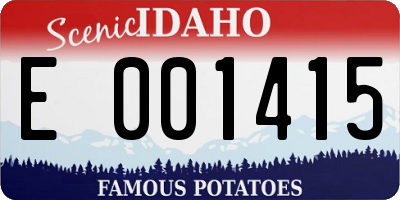 ID license plate E001415