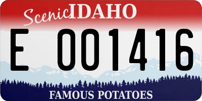 ID license plate E001416