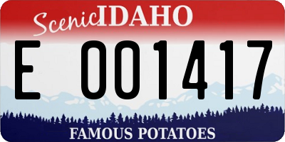 ID license plate E001417
