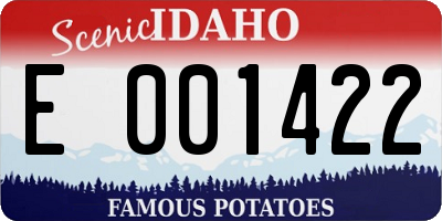 ID license plate E001422
