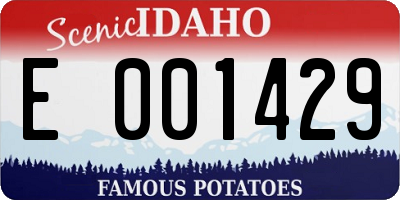 ID license plate E001429